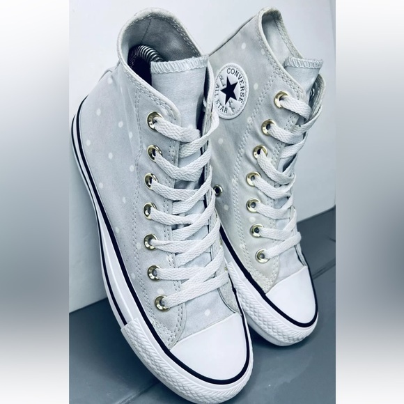 Converse 562036F Womens CTAS High Top Sneakers Polka Dot Pure Platinum Sz 5M EXC - Picture 12 of 15